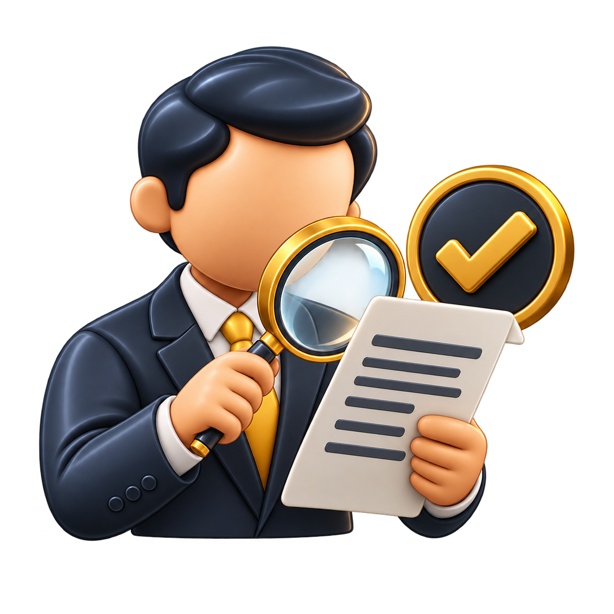 3D Business Document Verification Icon (1)