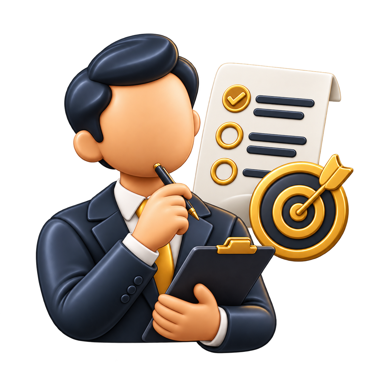 Faceless Professional with Target Checklist