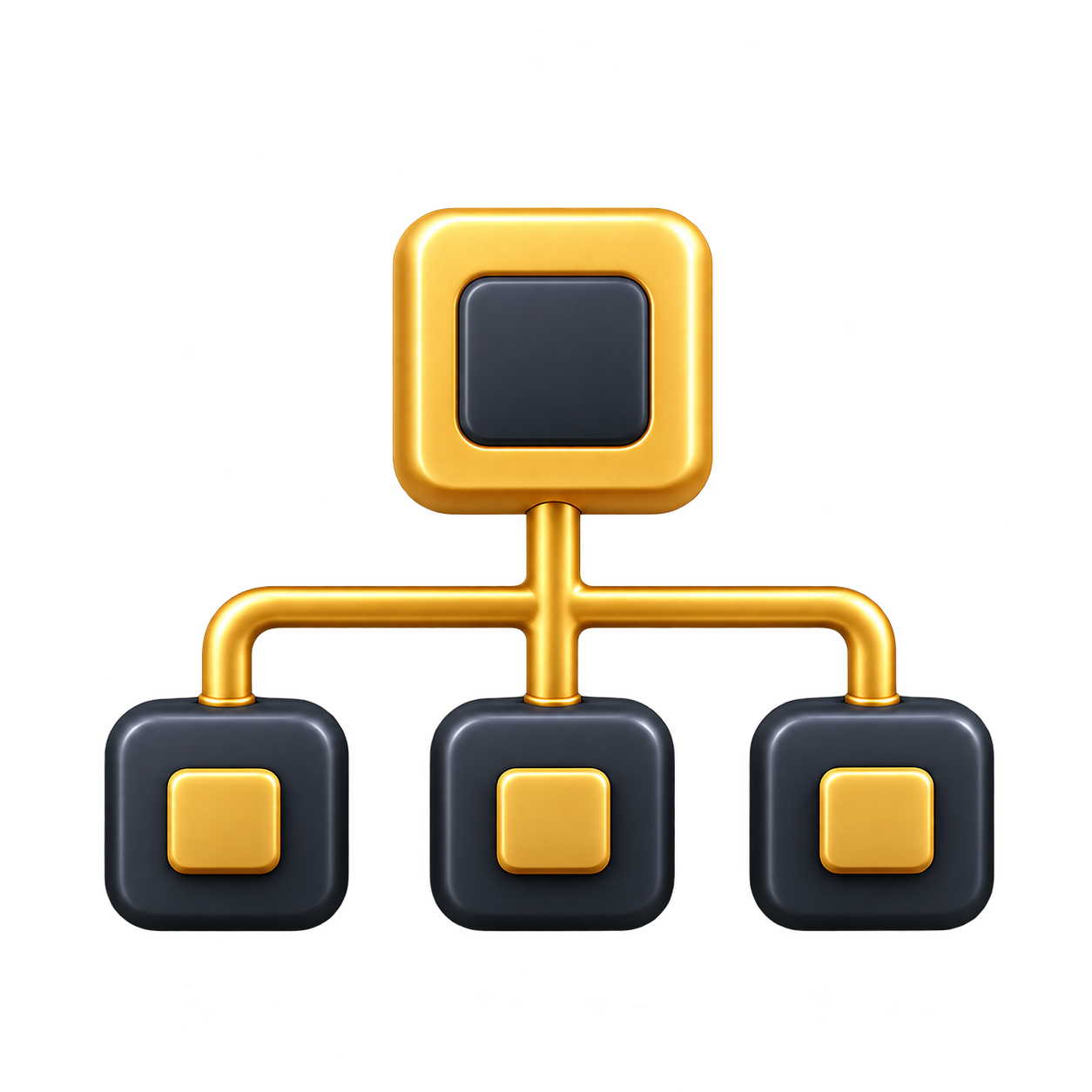 Glossy Gold Hierarchy Icon