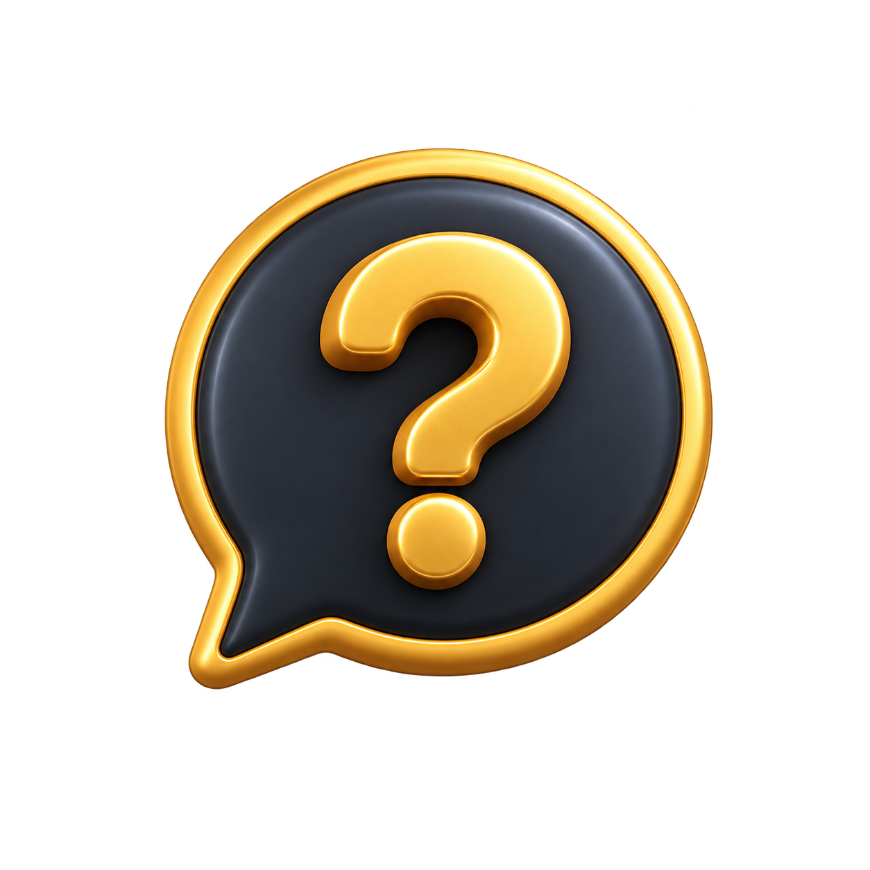 Golden Question Mark Chat Bubble